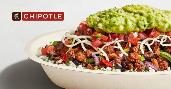 A burrito bowl with vegan chorizo from Chipotle.